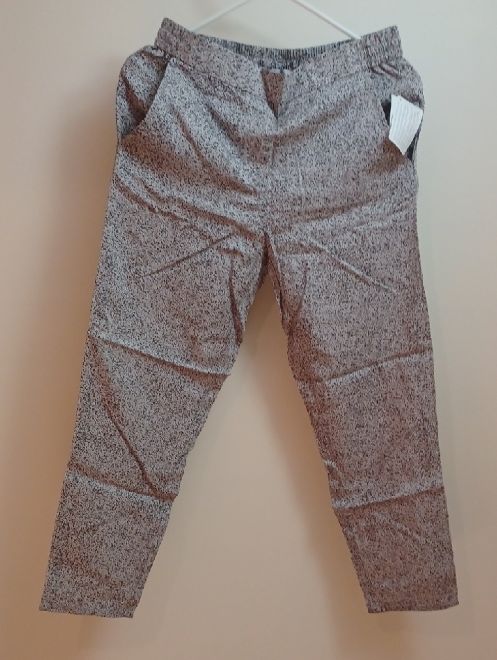 GAP Speckled Black and Light Gray Drawstring Pants